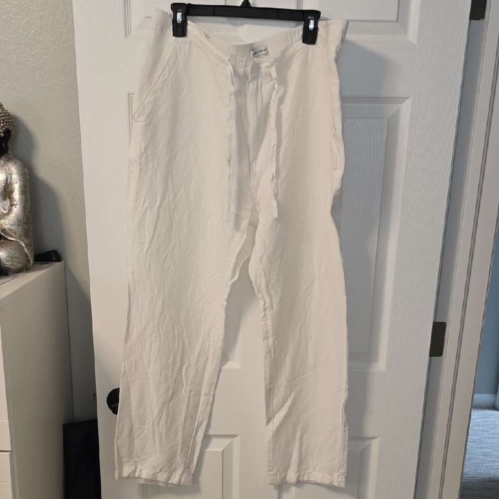 Cubavera Draw String White Button And Zip Fly Lin… - image 1